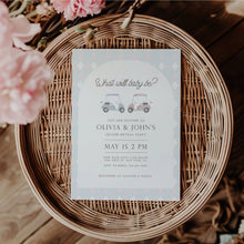 Load image into Gallery viewer, Pastel pink blue golf cart Gender reveal baby shower invitation, Editable digital Golf Baby Shower invites Template, digital download 0204