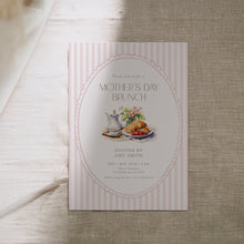 Load image into Gallery viewer, Mother’s Day Brunch Invitation Pink Floral Tea Party Editable Template 0806