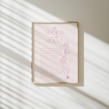 Load image into Gallery viewer, Pink the sermon on the mountain the beatitudes art print