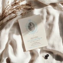Load image into Gallery viewer, 0501 blue photo baptism invitation template