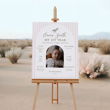 Load image into Gallery viewer, 0323 Pink tutu t-rex Editable Birthday Milestone Board | dinosaur birthday for girl | Digital Download Decor