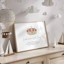 Load image into Gallery viewer, Watercolor blue crown I am an son of God 07-254