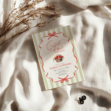 Load image into Gallery viewer, 0317 red green fall birthday invitation