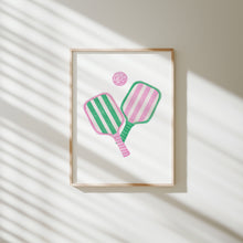 Load image into Gallery viewer, watercolor pickle ball paddle art print 07-362