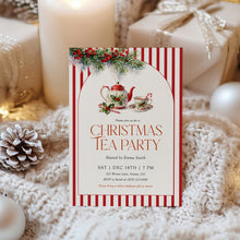 Load image into Gallery viewer, 2033 Winter Christmas Tea Party Holiday Brunch Gathering Invite, Editable Template, Digital Download