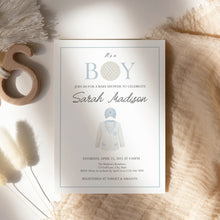 Load image into Gallery viewer, Blue Golf It's a Boy Baby Shower Invitation
