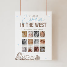 Load image into Gallery viewer, Wildest One in the West 12 Month Photo Milestone Board Boy Cowboy First Birthday Western 0336