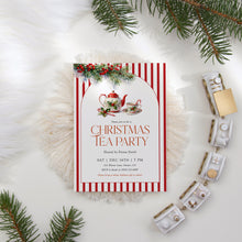 Load image into Gallery viewer, 2033 Winter Christmas Tea Party Holiday Brunch Gathering Invite, Editable Template, Digital Download