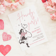 Load image into Gallery viewer, 08012 Cowgirl Valentines Girls Night Out Party Invite, editable template, digital download