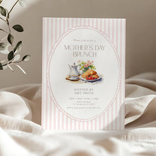 Load image into Gallery viewer, Mother’s Day Brunch Invitation Pink Floral Tea Party Editable Template 0806