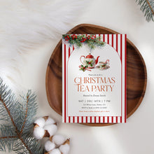Load image into Gallery viewer, 2033 Winter Christmas Tea Party Holiday Brunch Gathering Invite, Editable Template, Digital Download
