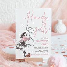 Load image into Gallery viewer, 08012 Cowgirl Valentines Girls Night Out Party Invite, editable template, digital download
