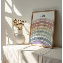 Load image into Gallery viewer, Watercolor boho pastel Christian kids affirmation art print 07-26413