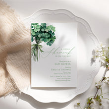 Load image into Gallery viewer, 0804 A Little Shamrock Is on the Way: Irish St. Patrick's Baby Shower Invitation, Digital Downlaod