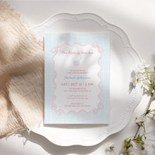 Load image into Gallery viewer, 2020 pink blue apple baby shower invitation