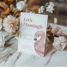 Load image into Gallery viewer, Corjl editable Flamingo baby shower invitation template 2013