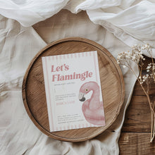 Load image into Gallery viewer, Corjl editable Flamingo baby shower invitation template 2013