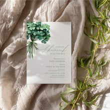 Load image into Gallery viewer, 0804 A Little Shamrock Is on the Way: Irish St. Patrick's Baby Shower Invitation, Digital Downlaod
