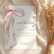 Load image into Gallery viewer, Corjl editable pink bow invitation 2014