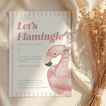 Load image into Gallery viewer, Corjl editable Flamingo baby shower invitation template 2013