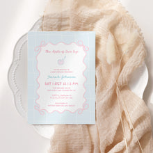 Load image into Gallery viewer, 2020 pink blue apple baby shower invitation