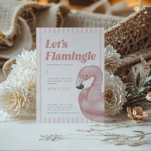 Load image into Gallery viewer, Corjl editable Flamingo baby shower invitation template 2013