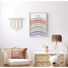 Load image into Gallery viewer, Watercolor boho pastel Christian kids affirmation art print 07-26413