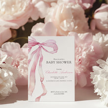 Load image into Gallery viewer, Corjl editable pink bow invitation 2014