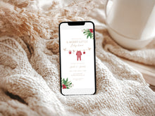 Load image into Gallery viewer, 2029 Winter Christmas Baby Shower Invitation: Editable Holiday Invite (Digital Download)