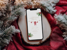 Load image into Gallery viewer, 2029 Winter Christmas Baby Shower Invitation: Editable Holiday Invite (Digital Download)