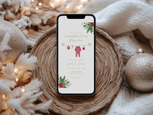 Load image into Gallery viewer, 2029 Winter Christmas Baby Shower Invitation: Editable Holiday Invite (Digital Download)