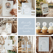 Load image into Gallery viewer, 03081 blue silly goose birthday party template bundle
