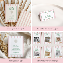 Load image into Gallery viewer, 0311 pink let's par tee first birthday party bundle
