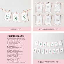 Load image into Gallery viewer, 0311 pink let's par tee first birthday party bundle