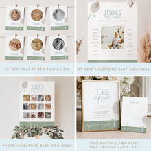 Load image into Gallery viewer, Blue First Match Tennis 1st Birthday Invitation Bundle Boy Party Template 0312