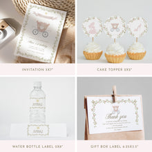 Load image into Gallery viewer, pink princess 1st birthday bundle once upon a time party template 0332