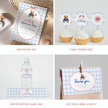 Load image into Gallery viewer, All American Boy 1st Birthday Party Template Bundle, 4th of July Patriotic Summer Decor 0341