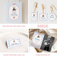 Load image into Gallery viewer, All American Boy 1st Birthday Party Template Bundle, 4th of July Patriotic Summer Decor 0341
