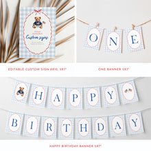 Load image into Gallery viewer, All American Boy 1st Birthday Party Template Bundle, 4th of July Patriotic Summer Decor 0341