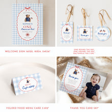 Load image into Gallery viewer, All American Girl 1st Birthday Party Template Bundle, 4th of July Patriotic Summer Decor 0341