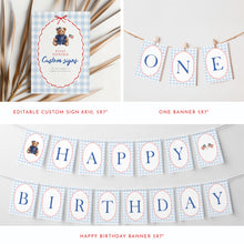 Load image into Gallery viewer, All American Girl 1st Birthday Party Template Bundle, 4th of July Patriotic Summer Decor 0341