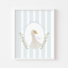 Load image into Gallery viewer, Watercolor whimsical blue silly goose art print 07-276