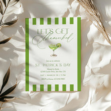 Load image into Gallery viewer, 0804 Lets Get Shamrocked St Patrick’s Day Party Invite, Green Irish Cocktail Party, Digital Download