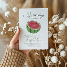 Load image into Gallery viewer, Corjl editable watermelon baby shower invitation template 2013