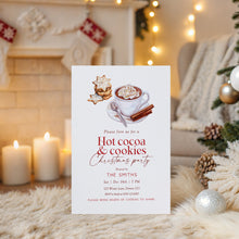 Load image into Gallery viewer, 2033 Hot Cocoa & Cookie Kids Christmas Party Invitation , Editable Digital Download for Holiday Fun