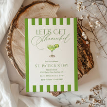 Load image into Gallery viewer, 0804 Lets Get Shamrocked St Patrick’s Day Party Invite, Green Irish Cocktail Party, Digital Download