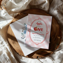 Load image into Gallery viewer, 0317 pink little apple ONE birthday invitation