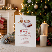 Load image into Gallery viewer, 2033 Hot Cocoa & Cookie Kids Christmas Party Invitation , Editable Digital Download for Holiday Fun