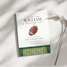 Load image into Gallery viewer, 0325 American Football It's a game time 1st Birthday Invitation Template, Editable Digital Download