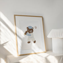 Load image into Gallery viewer, Sports teddy bear art print ( Choose your print ) 07-340